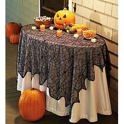 Black Lace Tablecloth HAlloween