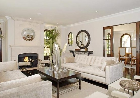 Kim Kardashian House Luxury Mansion Fireplace living Room