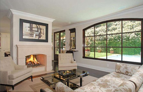 Kim Kardashian's house fireplace