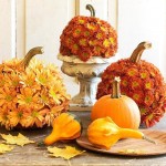 Flower Pumpkin Thanksgiving Table Centerpiece Decorating Idea