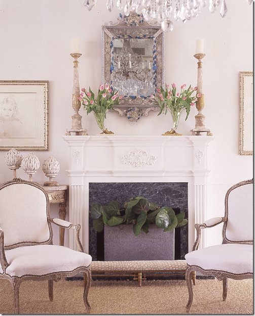 traditional white fireplace