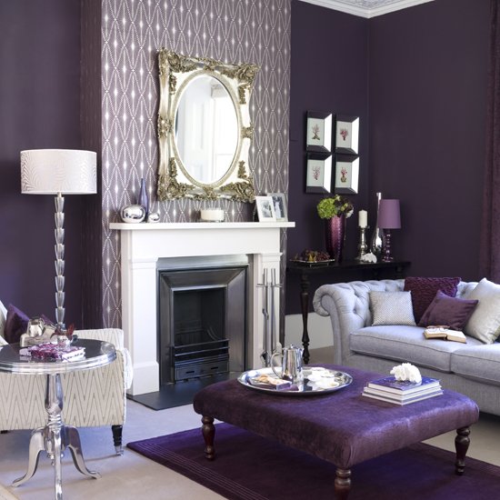 simple white mantel - purple room