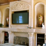 grandroom carved white marble fireplace surround with the mirror marble panel