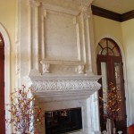 grandroom carved white marble fireplace with the mirror marble panel