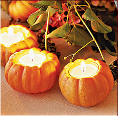Pumpkin candle holders