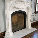 White marble carved mantel